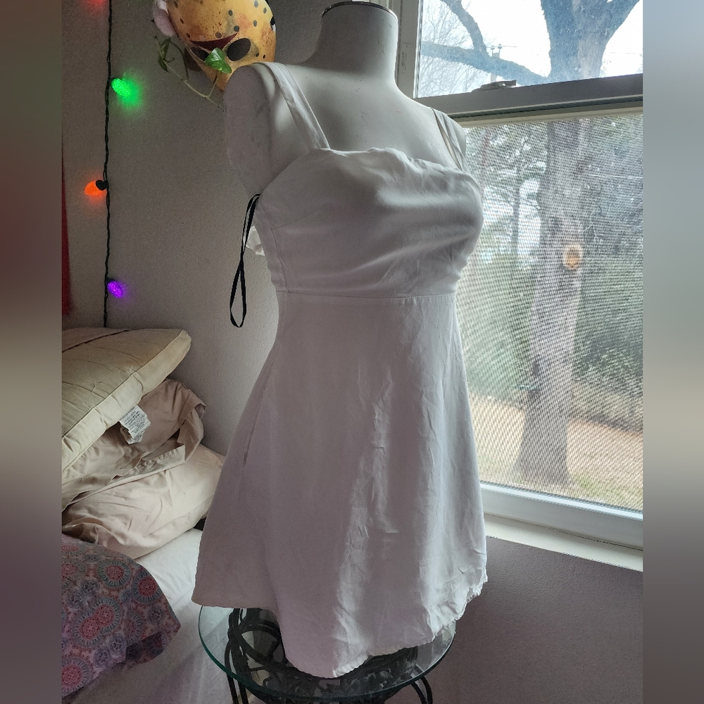 Open back white dress